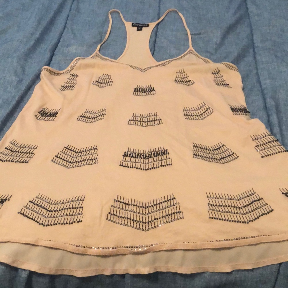 Sheer pink decorative tank top
